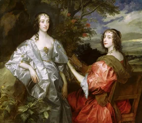 Katherine, gravin van Chesterfield, en Lucy, gravin van Huntingdon, ca. 1636-40