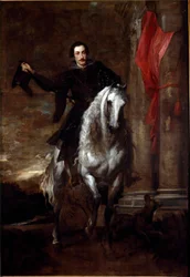 Portret van Anton Giulio Brignole Sale te paard