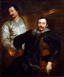 Portret van de schilders Lucas (1591-1661) en Cornelis (1592-1669) door Wael