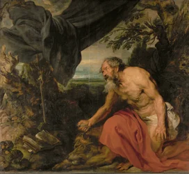 De heilige Hiëronymus, geschilderd toen Van Dyck in Rubens