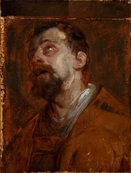 Studie van het hoofd van de heilige Hubertus (?)