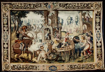 Oefening in de Aanval en Verdediging van een Bastion, ontworpen 1562-1565 (geweven 1611-1627)