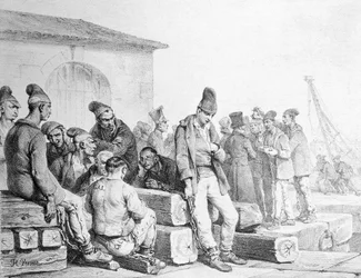 De Gevangenen, gegraveerd door François Seraphin Delpech (1778-1825), eerste helft 19e eeuw