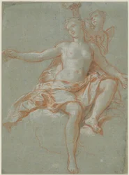 Cupido steelt de bloemenkroon van Venus