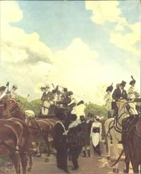 Racegangers in Longchamps, 1906