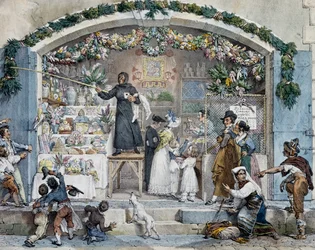 Befana in Rome, door Antoine-Jean-Baptiste Thomas