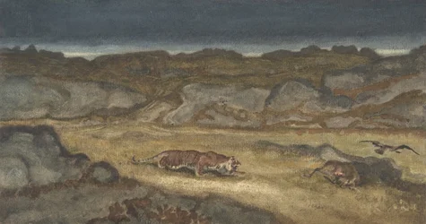 Tijger die op prooi jaagt