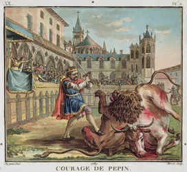 De Moed van Pepijn, gegraveerd door Jean Baptiste Morret 1789