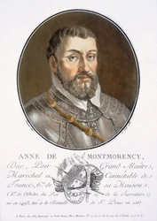 Anne de Montmorency, uit Portraits des grands hommes, femmes illustres, et sujets mémorables de France, gegraveerd en gedrukt in kleuren, uitgegeven door Pierre Blin, 1786-92, Parijs