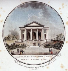 Maison de Monsieur le Chevalier, architect, Parijs. In pittoreske uitzichten van de belangrijkste gebouwen van Parijs door Sergeant