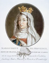 Marguerite de Provence, uit Portraits des grands hommes, femmes illustres, et sujets mémorables de France, gegraveerd en gedrukt in kleuren, uitgegeven door Pierre Blin, 1786-92, Parijs