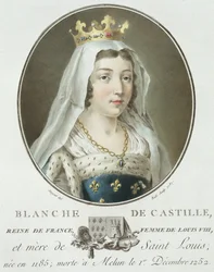 Portret van Blanche de Castille (1185-1252) gegraveerd door Ride, 1787