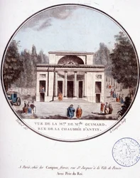 Zicht op het huis van Mademoiselle Guimard, rue de la chaussée d