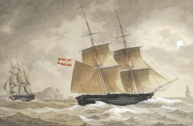 Een schip van de Oostenrijkse marine in de kustwateren bij Marseille