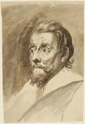 Oude man met baard, naar links gericht