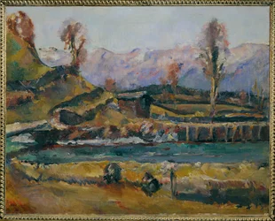 Landschap bij Maishofen, Oostenrijk (schilderij op doek)