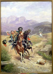 Een Cavaleriegevecht tijdens de Slag bij Solferino, 24 juni 1859