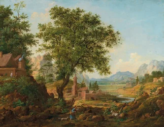 Chinees landschap met stafage, 1830-1840s