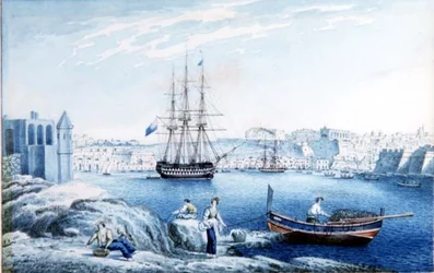 Malta: Uitzicht op La Valletta vanaf de Punt bij de Corradino