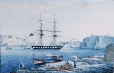 Malta: Uitzicht op de ingang van de haven van La Valletta vanaf Isola Point