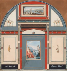 Muurschildering uit een Romeins huis op het terrein van de Villa Negroni in Rome, Venus en Adonis. 1781