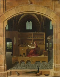 De heilige Hiëronymus in zijn studeervertrek