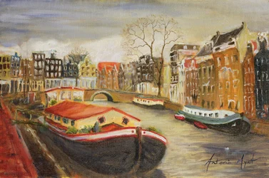 Rood woonboot, Amsterdam, 1999