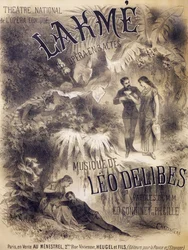 Poster voor Lakme, opera met libretto door Edmond Gondinet en Philippe Gille, muziek door Leo Delibes, Théâtre National de l