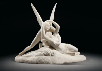 Psyche, door de kus van Amor weer tot leven gewekt, circa 1860