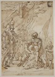 Alexander met het lichaam van Darius(?)