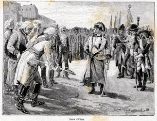 Napoleon Bonaparte, zegevierend in de Slag bij Ulm, op 20 oktober