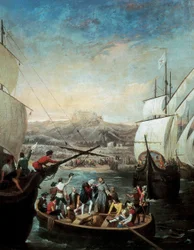 Vertrek van de drie karvelen van Christoffel Columbus