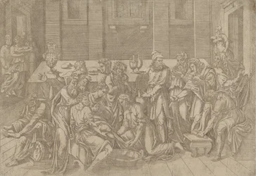 Jezus wast de voeten van de discipelen