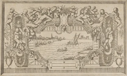 Landschap met sierlijst
