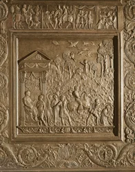 Martelaarschap van St. Paulus, detail van de centrale deur van de basiliek, versierd 1439-45
