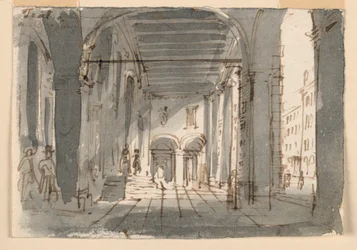 Portiek bij de Ingang van het Theater in Brescia