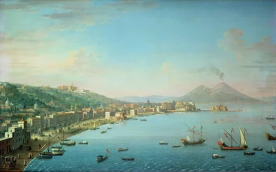 Napels vanaf de baai, met de Vesuvius op de achtergrond