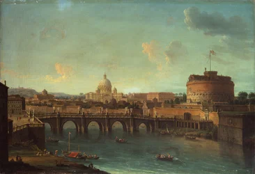 De Tiber, Rome, kijkend naar Castel Sant