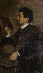 Portret van criticus Saverio Kambo