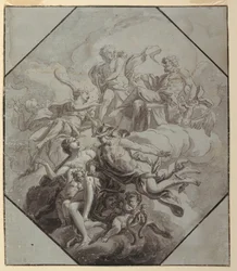 Ontwerp voor een plafondschildering over het thema Olympus