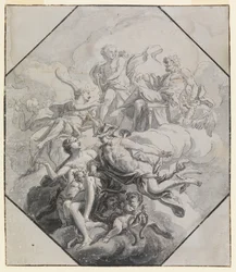 Ontwerp voor een plafondschildering over het thema Olympus