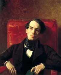 Portret van de auteur Alexander Strugovshchikov, 1808-1878, 1840