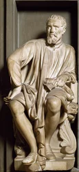 Portret van de beeldhouwer, schilder en architect Michelangelo Buonarroti, genaamd Michelangelo