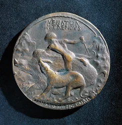 Bronzen medaille van Alfonso V van Aragon (1394-1458)