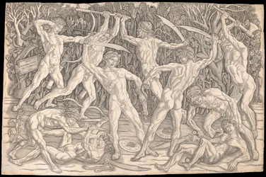 Slag van de naakten door Antonio del Pollaiolo, ca. 1470-90