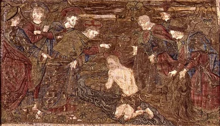 Christus Doopt St. Johannes de Doper, wandtapijt met scènes uit het leven van de heilige