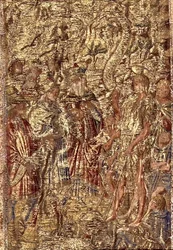 St. Johannes de Doper voor de hogepriesters en de Levieten, wandtapijt met scènes uit het leven van de heilige