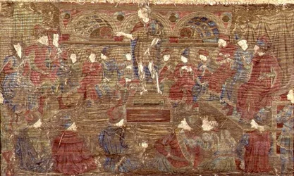 St. Johannes de Doper berispt Herodes, wandtapijt met scènes uit het leven van de heilige