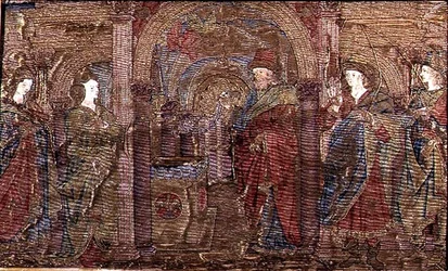 De Aankondiging aan Zacharias, wandtapijt met scènes uit het leven van St. Johannes de Doper