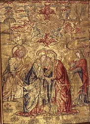 Het Bezoek, wandtapijt met scènes uit het leven van St. Johannes de Doper